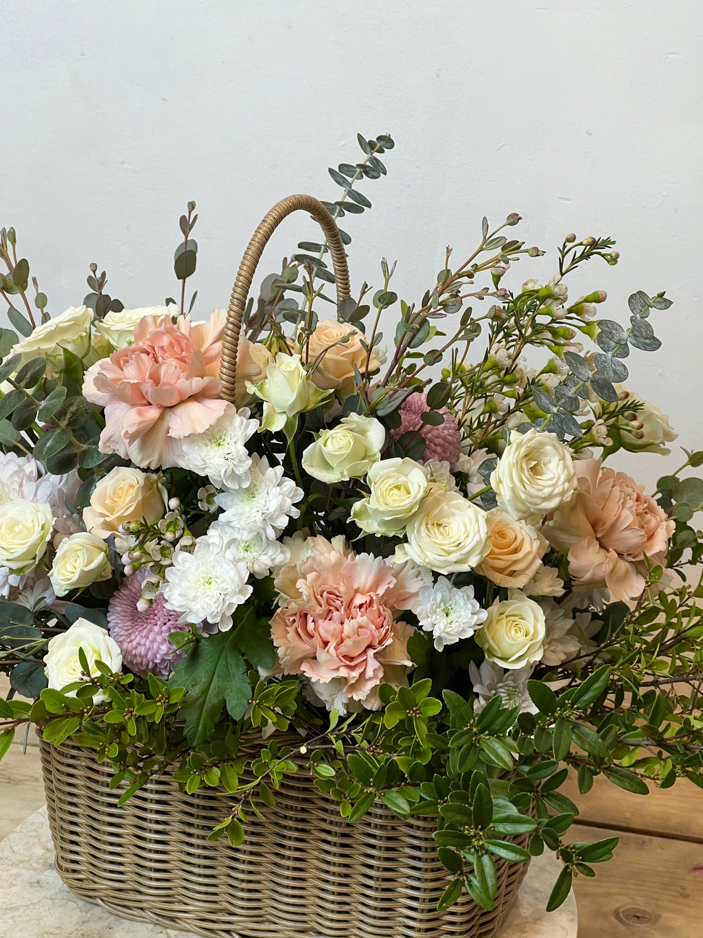Cottage Girl Flower Basket