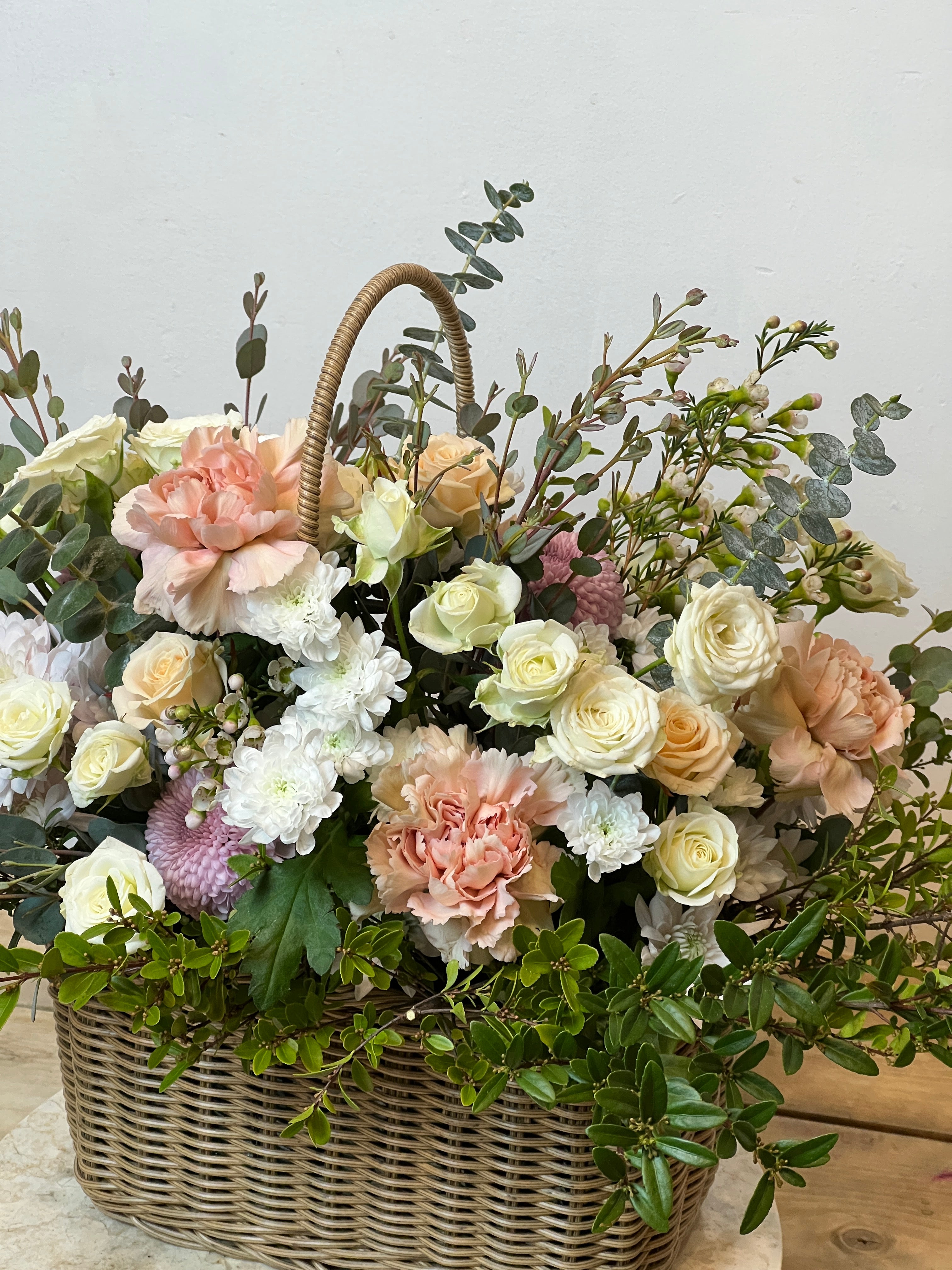 Cottage Girl Flower Basket