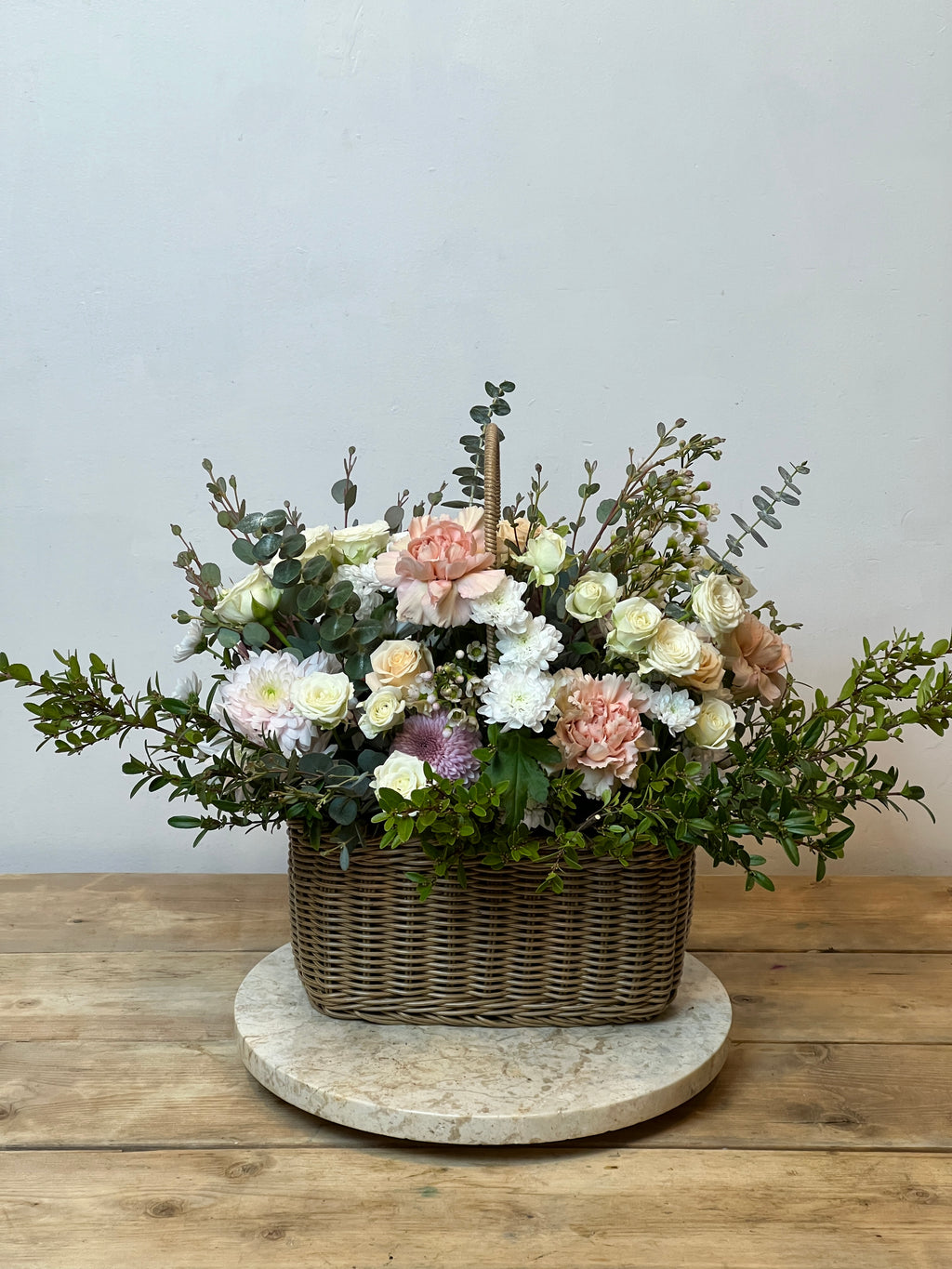 Cottage Girl Flower Basket
